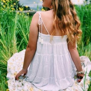White boho babydoll dress